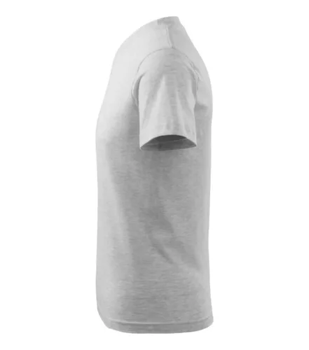 V-neck póló unisex világosszürke melírozott M