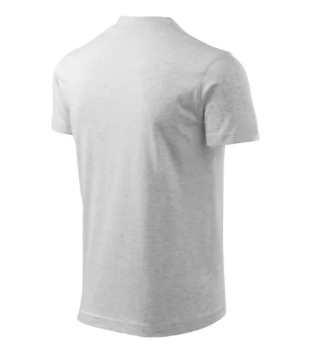 V-neck póló unisex világosszürke melírozott L