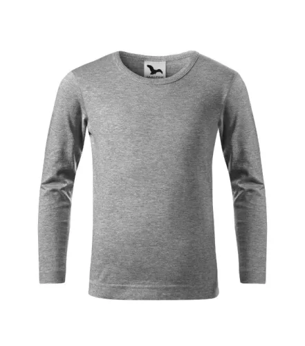 Fit-T LS póló gyerek sötétszürke melírozott 146 cm/10 éves
