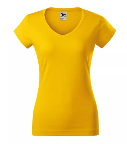 Fit V-neck póló női sárga S