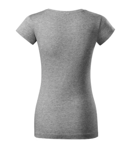 Fit V-neck póló női sötétszürke melírozott S