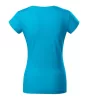 Póló női Fit V-neck 162 türkiz M méret