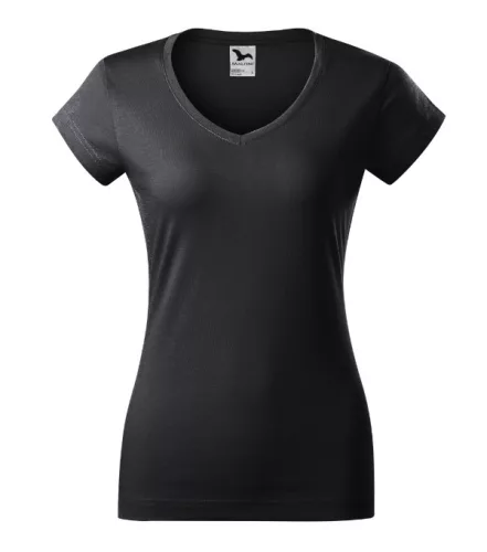 Fit V-neck póló női ébenszürke L