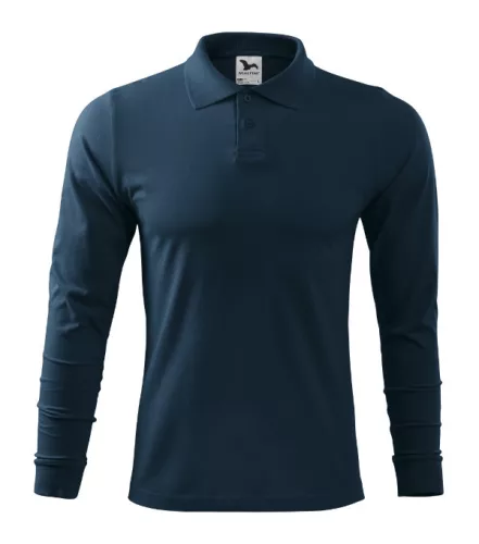 Single J. LS galléros póló férfi tengerészkék 2XL