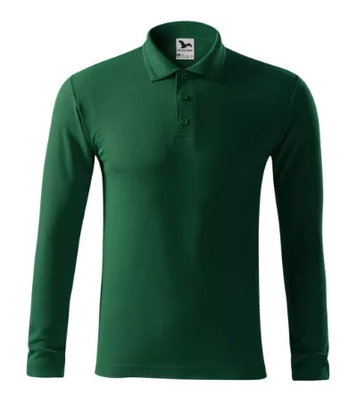 Pique Polo LS galléros póló férfi dark green XL