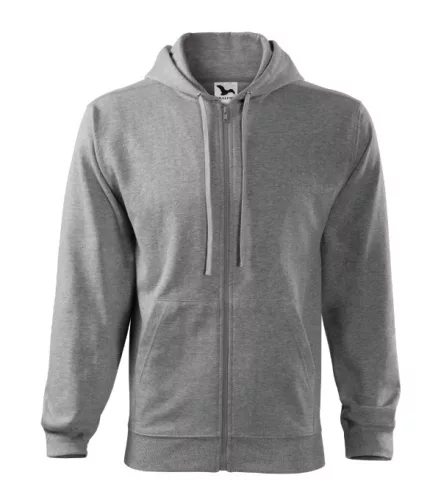 Trendy Zipper felső férfi sötétszürke melírozott 3XL