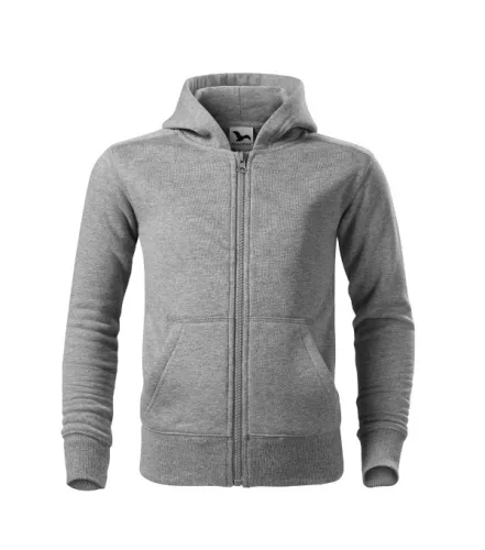 Trendy Zipper felső gyerek sötétszürke melírozott 134 cm/8 éves
