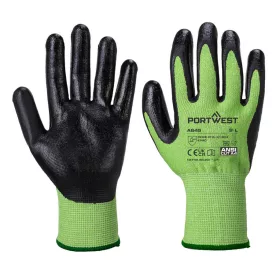 Zöld vágásbiztos nitril hab kesztyű Green/Black L