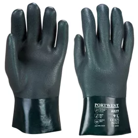 Duplán mártott PVC védőkesztyű 27 cm zöld XL