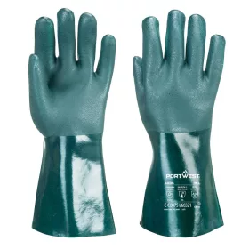 Duplán mártott PVC védőkesztyű 35cm zöld L