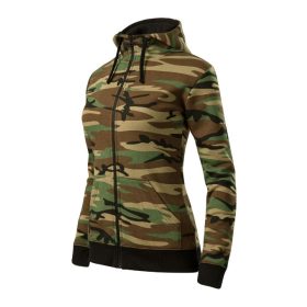 Felső női Camo Zipper C20 barna terepszín S méret