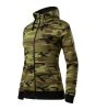 Felső női Camo Zipper C20 zöld terepszín S méret