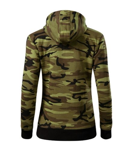 Felső női Camo Zipper C20 zöld terepszín S méret