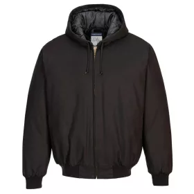 steppelt bélésű kapucnis kabát fekete 4XL