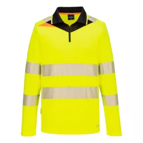 DX4 Hi-Vis cipzáras póló L/S Yellow/Black S