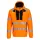 DX4 Hi-Vis cipzáras kapucnis pulóver Orange/Black L