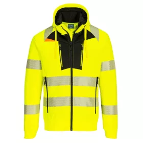 DX4 Hi-Vis cipzáras kapucnis pulóver Yellow/Black S