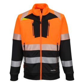   DX4 Hi-Vis 1. osztályú tölcsér nyakú cipzáras pulóver Orange/Black S