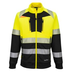   DX4 Hi-Vis 1. osztályú tölcsér nyakú cipzáras pulóver Yellow/Black S