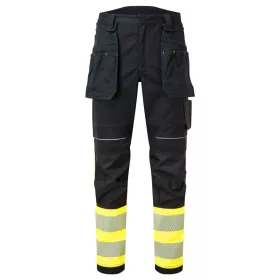   PW3 FR Hi Vis Class 1 lengőzsebes lángálló nadrág Yellow/Black 28