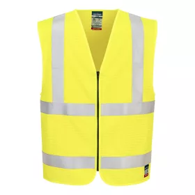   Bizflame Hi-Vis FR cipzáras jól láthatósági mellény sárga L/XL
