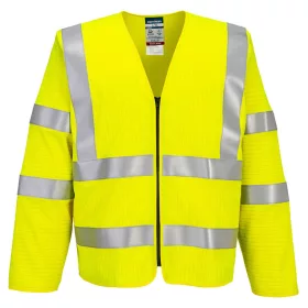   Bizflame Hi-Vis FR hosszú ujjú cipzáras mellény sárga L/XL