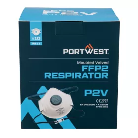 Formázott FFP2 szelepes légzőkészülék (Pk10) fehér