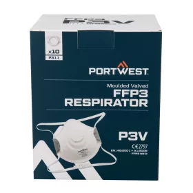 Formázott FFP3 szelepes maszk (Pk10) fehér